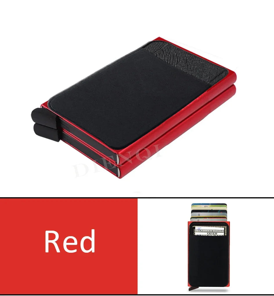 Automatic Pop Up Wallet Aluminum Double Card Case RFID Credit Card Holder Minimalist Metal Wallet Hold 12 Cards Wallet for Men