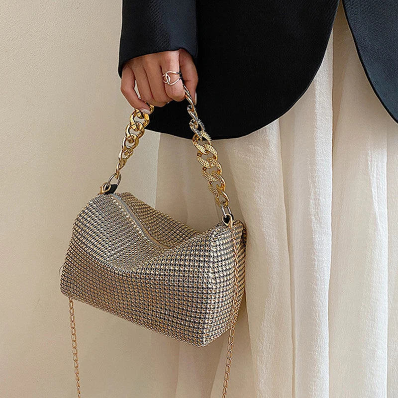 Bling Diamond Design Small Crossbody Messenger Bags | Women Summer Trend Luxury Fashion Travel Shoulder Handbags & Purses Luxegan