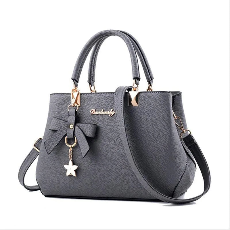 Famous Designer Brand Bags Women's Leather Handbags | Luxury Ladies Shoulder & Crossbody Purse (Fashion Tote with Rivets & Tassels) Luxegan