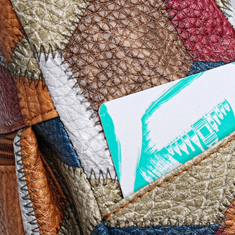 PU Leather Patchwork Casual Tote | Soft Vintage Large Capacity Shoulder Bag Luxegabn