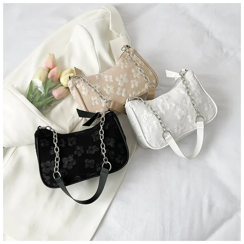 Fashion Casual Felt-Style Shoulder Bag | Small Underarm Handbag for Women | Versatile Oxford Crossbody & Messenger Bag | Minimalist Solid Color Daily Tote Luxegan