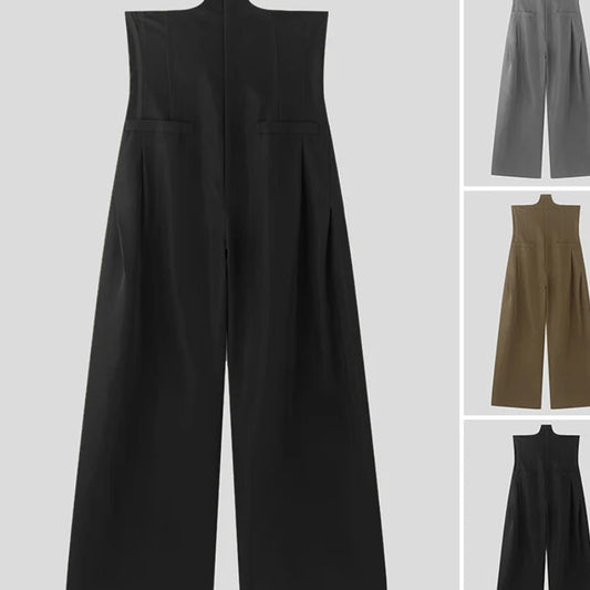 Deconstruction Design Long Trousers | Sophisticated High-Waist Loose Silhouette | Elegant "Full-Length" Casual Bottoms | "Dignified" Elastic Waist Wide-Leg Pants for Radiant Versatile Styling Luxegan
