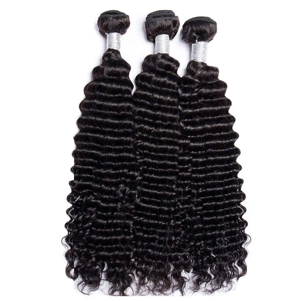 12A Deep Wave Malaysian Human Hair Bundles | Sophisticated "Deep Curly" Weave Extensions | Elegant - view 2