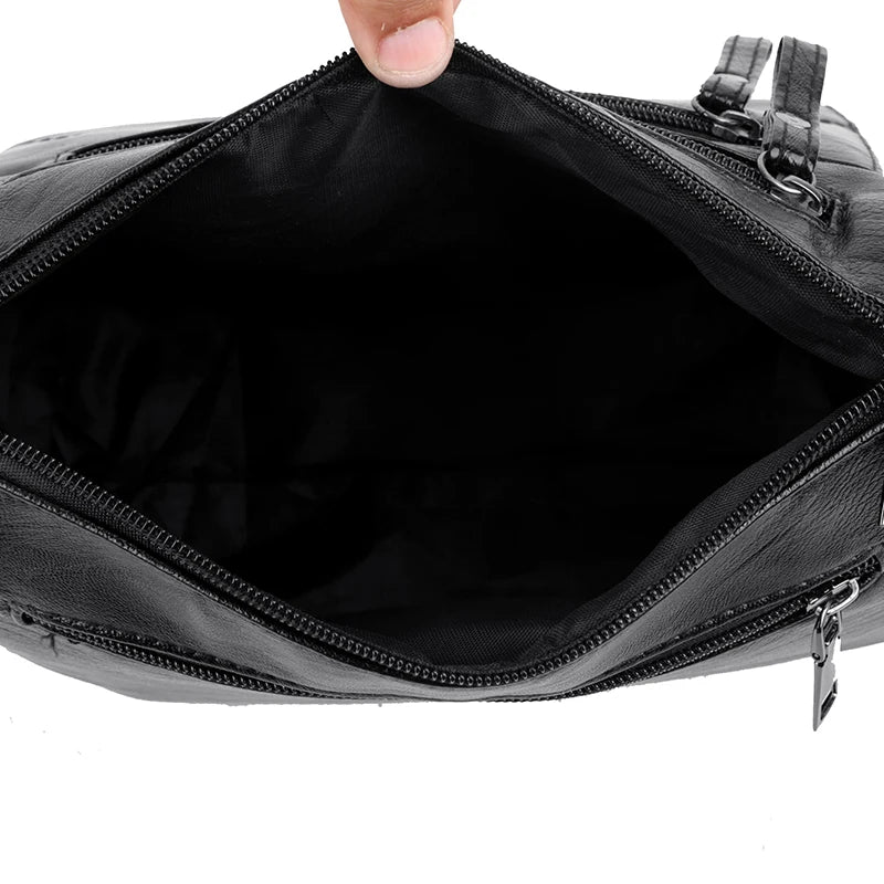 Genuine Soft PU Leather Handbags for Women | Vintage Shoulder Tote Bag & Large Capacity Purse