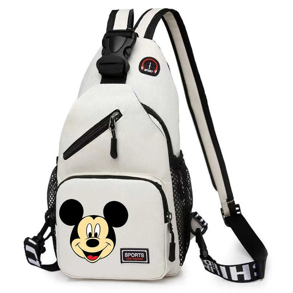 Mickey Minnie Mouse Cartoon Shoulder Bag | Unisex Multi-functional Oxford Fabric Backpack & Casual Chest Business Travel Pack Luxegan