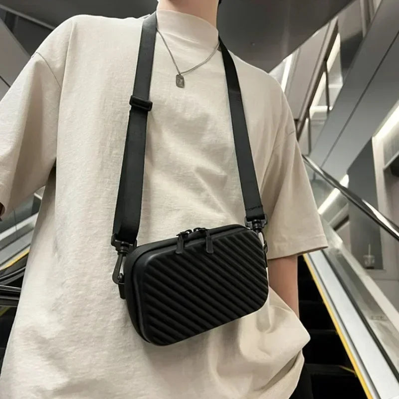 PU Leather Solid Box Bag | Soft Lightweight Casual Unisex Messenger Bag Luxegan