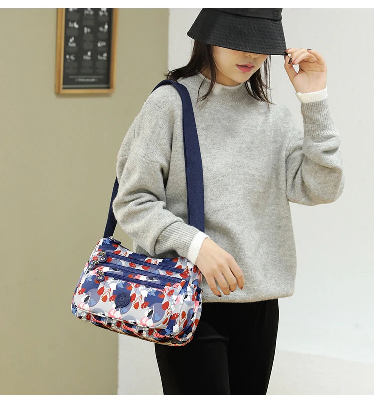 High Capacity Shoulder & Crossbody Bag for Women | Waterproof Nylon Handbag | Large Capacity Satchel for Mothers, Shopping, and Vacation Use Luxegan