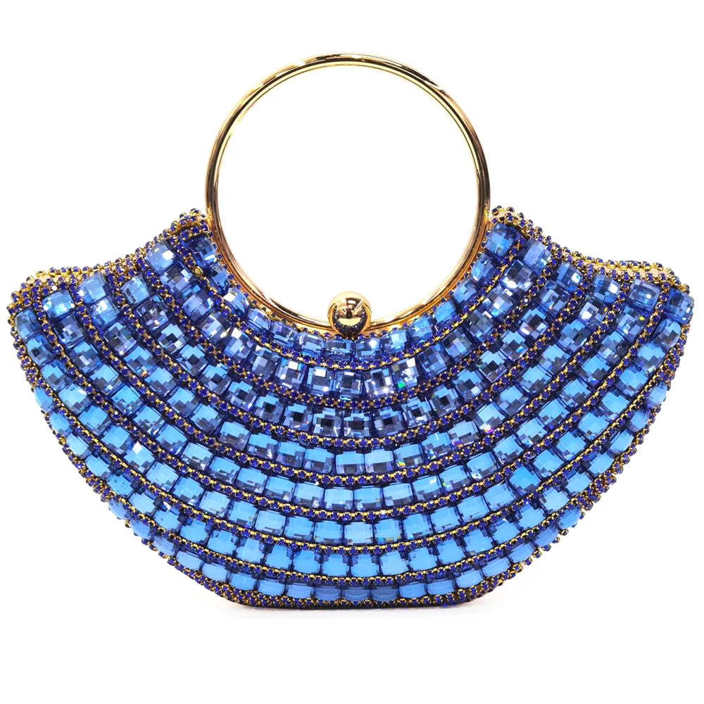 Women's Rhinestone Evening Clutch | Shoulder Chain & Full Diamond Design Handbag Luxegan