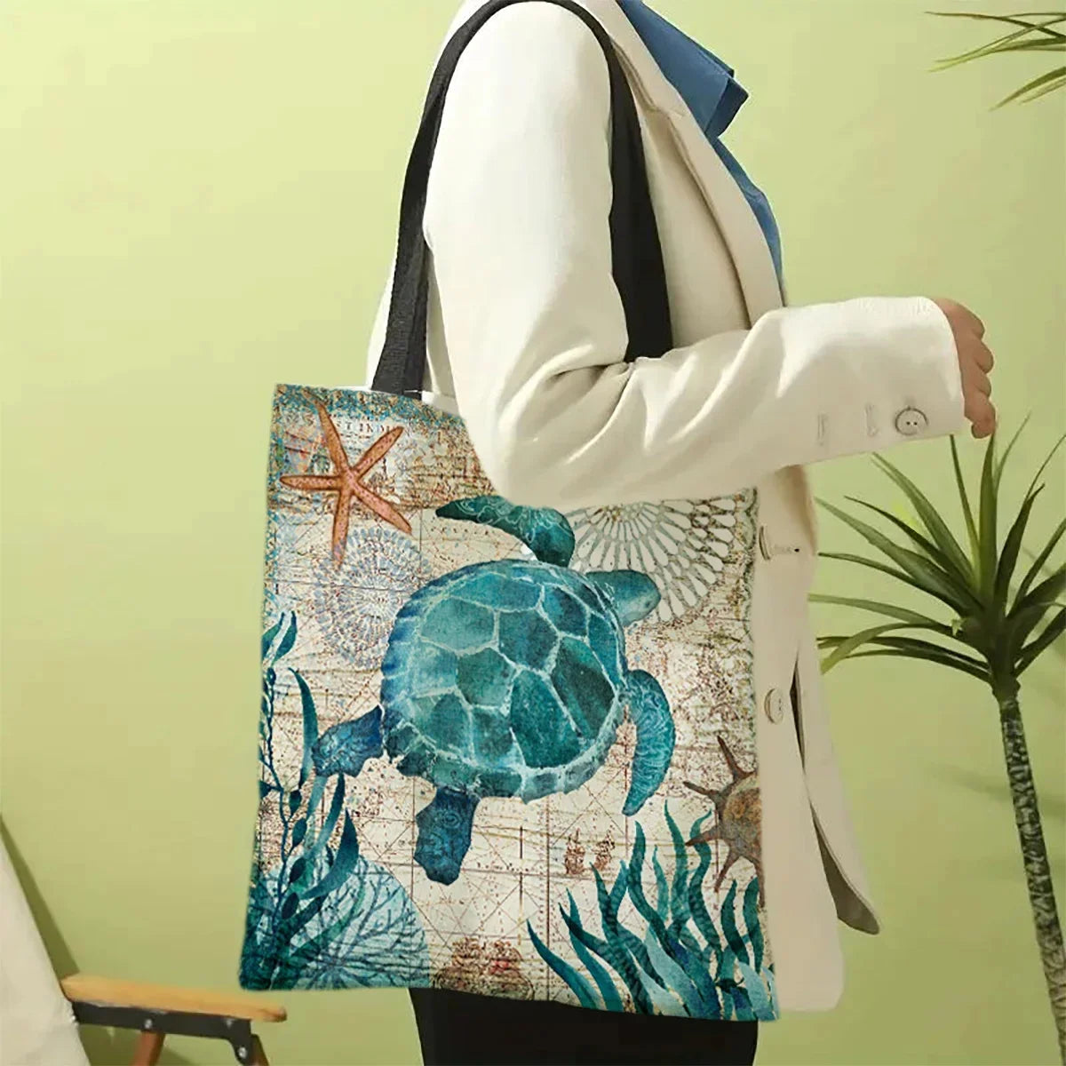 Rustic Sloth Print Tote Bag | Sophisticated Large Capacity Shoulder Shopping Bag | Elegant Reusable Travel & Beach Handbag | "Dignified" Square Polyester Purse for Eco-Conscious Daily Styling Luxegan