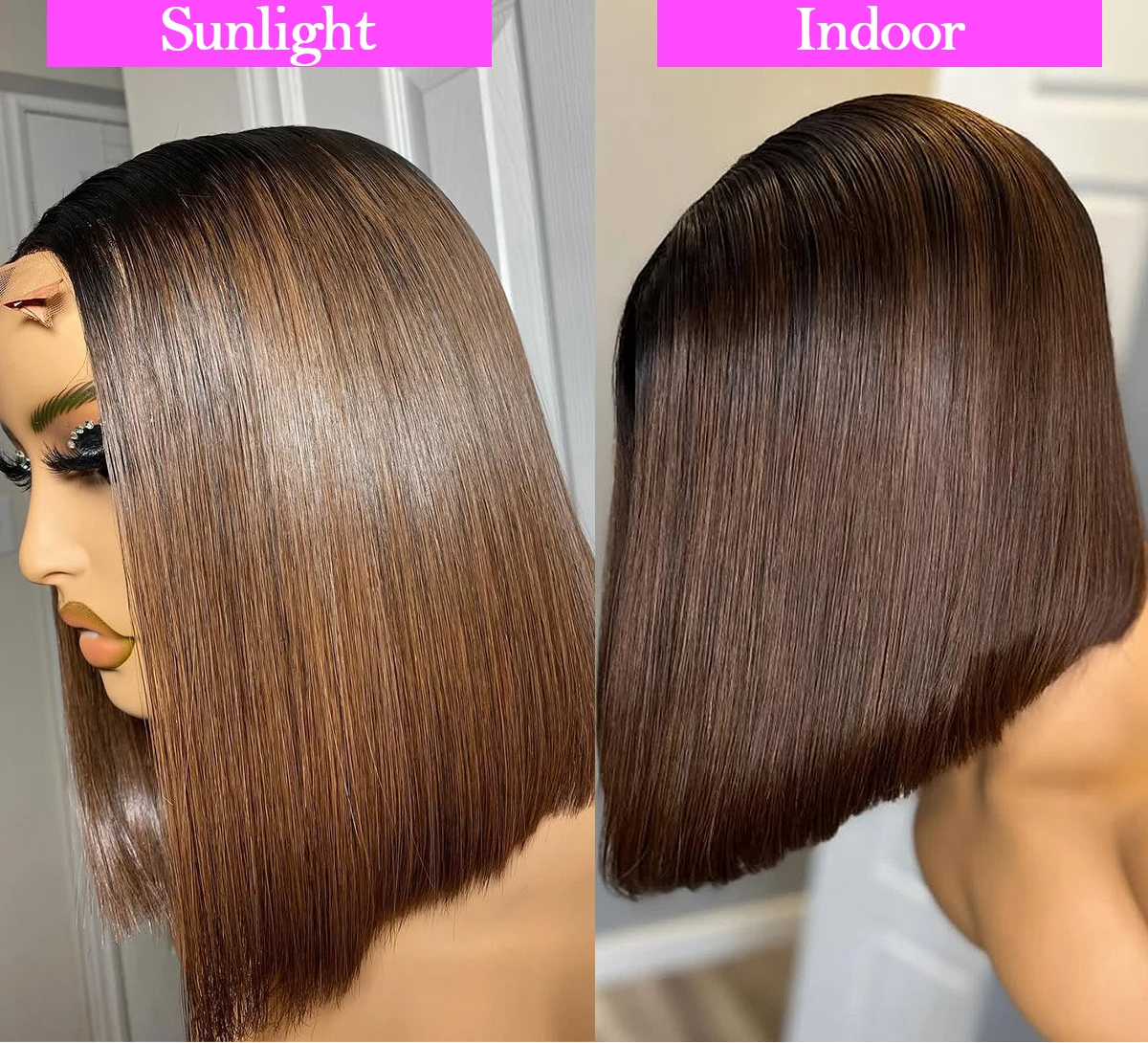 Vietnamese Bone Straight Chocolate Brown Bob Wig | Sophisticated "12A Super Double Drawn" Silhouette | Elegant 13x4 Transparent Lace Frontal | "Dignified" High-Performance 100% Human Hair for Radiant Versatile Styling Luxegan