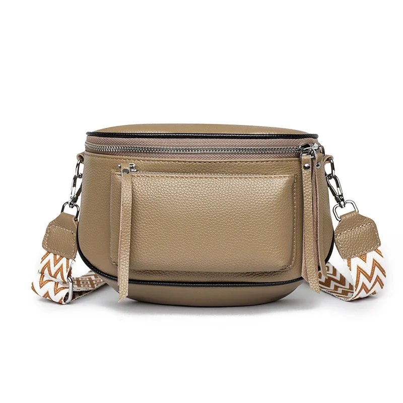 Genuine Leather Saddle Bag | Casual Cowhide Shoulder & Crossbody Bag Luxegan