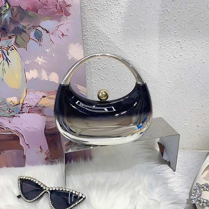 Luxury Shell Clutch | Hard Acrylic Evening & Wedding Bag Luxegan