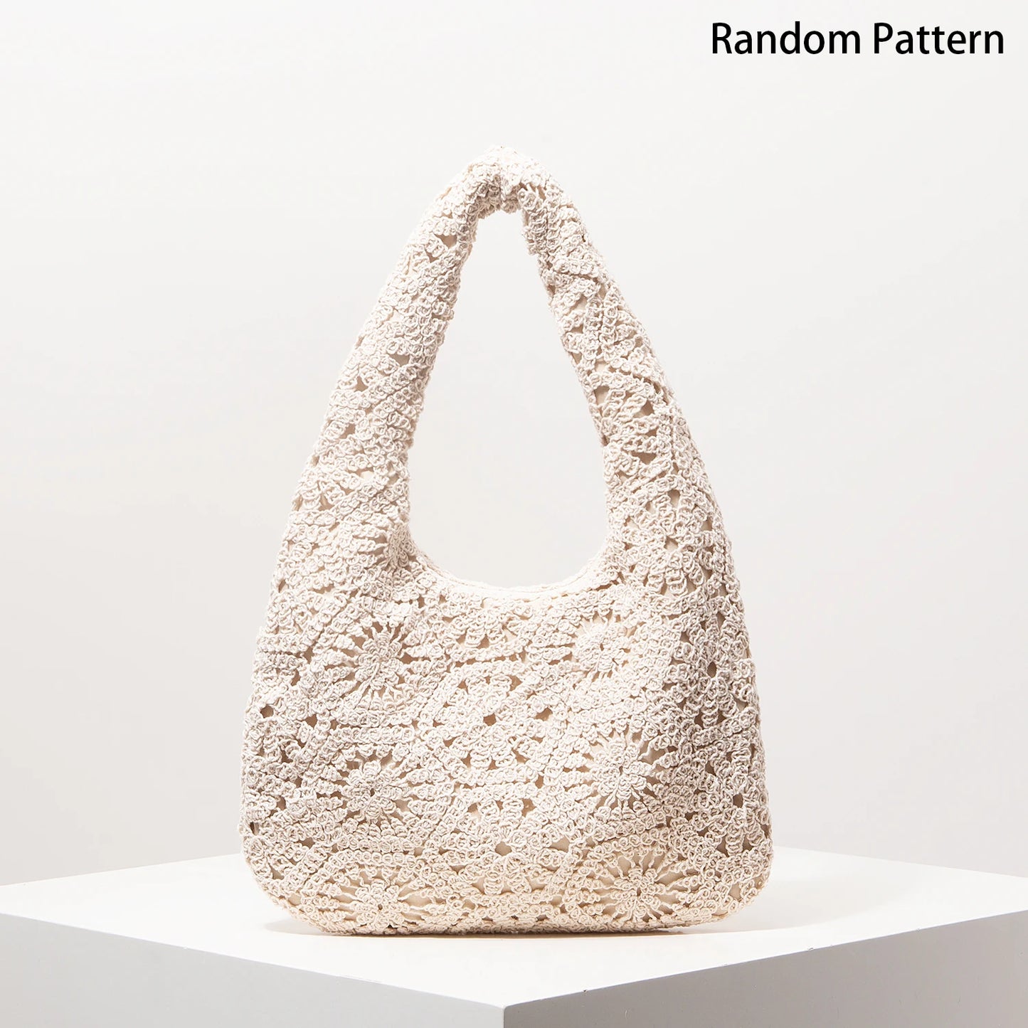 Pattern Hollow Woven Shoulder Bag | Bohemia Straw-Style Beach Bag | Premium Crochet Set Vacation Handbag for Spring & Summer Luxegan