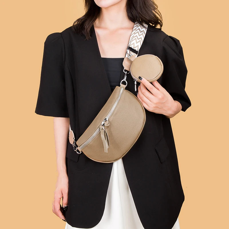 Soft Genuine Leather Saddle Crossbody | Casual Phone Pouch & Handbag Luxegan