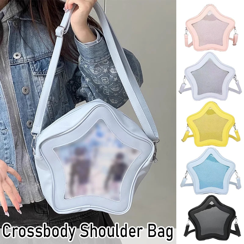 Original Kawaii Star Ita Bag | Anime-Inspired Five-Pointed Star Crossbody | Two-Dimensional Street Fashion Mini Shoulder Bag for Women Luxegan