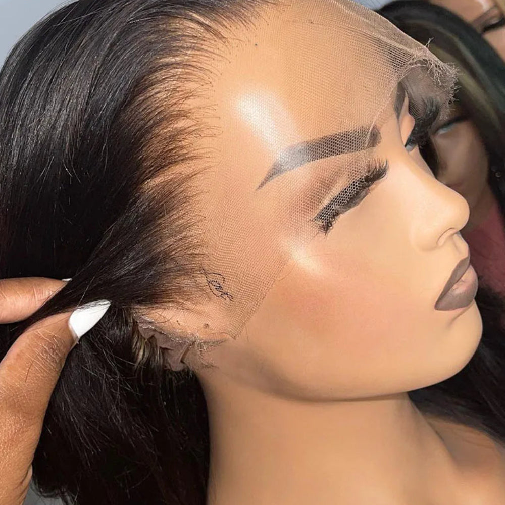 100% HD Transparent Lace Frontal Wig | Sophisticated "Bone Straight" Silhouette | Pre-Plucked 13x6 HD Full Lace Front Human Hair Wig | "Dignified" High-Performance Brazilian Remy Essential for Radiant Versatile Styling Luxegan
