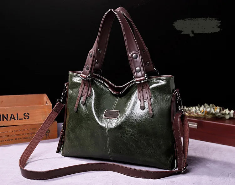 New Fashion Casual Tote Bag | Women's Handbags & Soft Leather Shoulder Bags (Vintage Big Capacity Crossbody Hand Bag) Luxegan