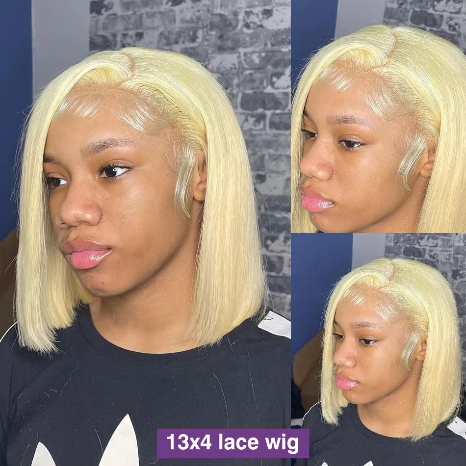Honey Blonde #613 Straight Bob Wig | Sophisticated "13x4 Lace Frontal" Silhouette | Elegant 200% Density HD Transparent Unit | "Dignified" High-Performance Brazilian Human Hair for Radiant Versatile Styling Luxegan 