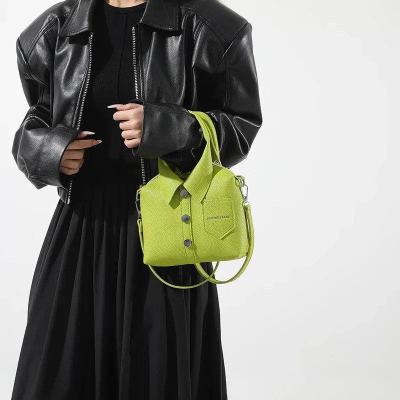 Designer Style PU Square Bag | Compact Shoulder & Crossbody Handbag Luxegan