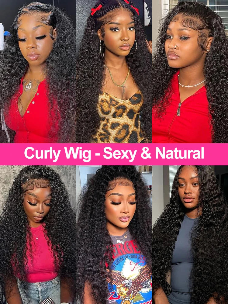 Water Wave Glueless Wig | Sophisticated HD Lace "Wear & Go" Silhouette | Elegant 250% Density Deep Wave Hairpiece | "Dignified" Swiss Lace Brazilian Human Hair Wig for Radiant Versatile Styling Luxegan