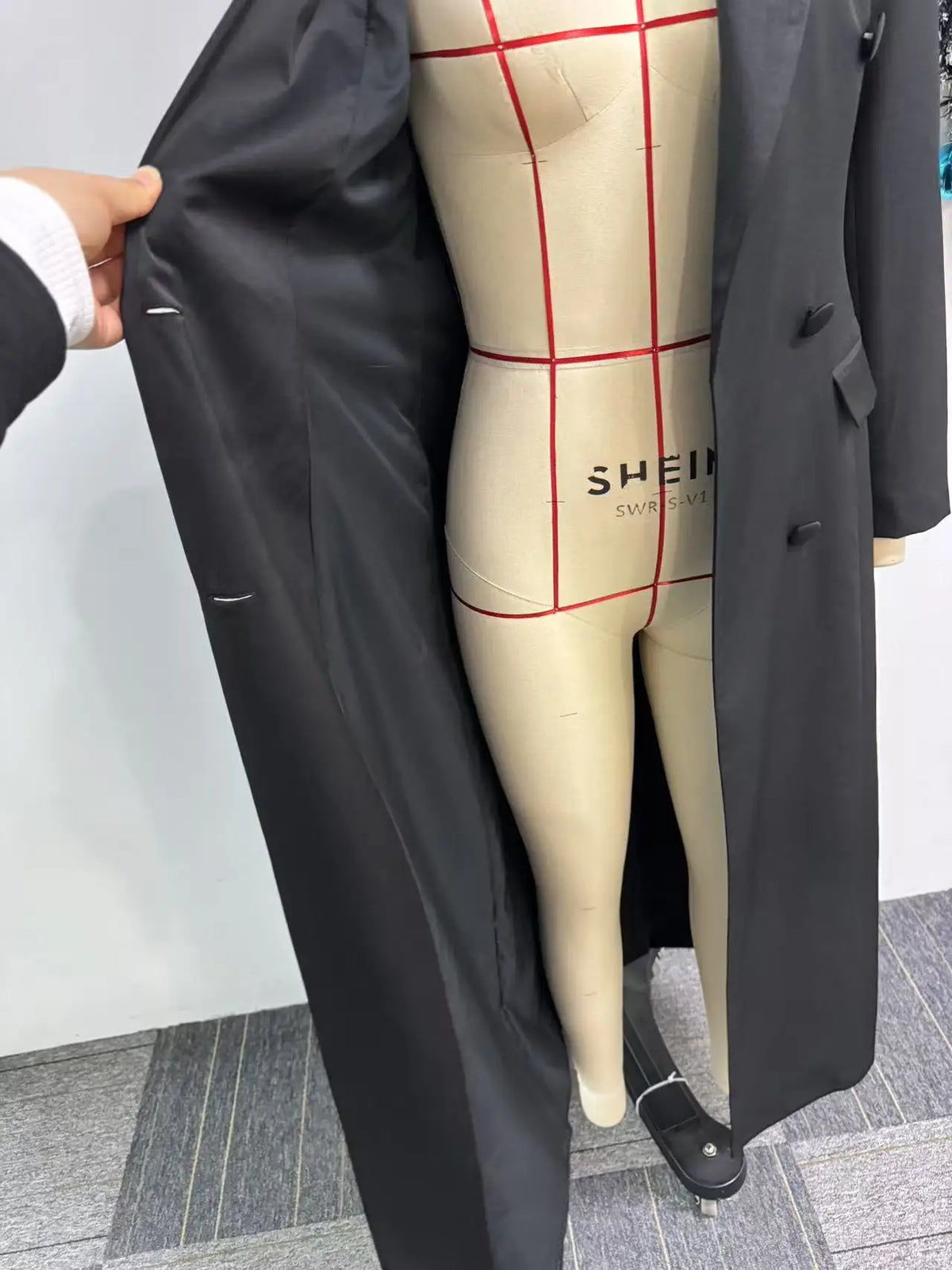 Double-Breasted Notched Lapel Long Sleeve Maxi Dress – Slim Sheath, Empire Waist Luxegan