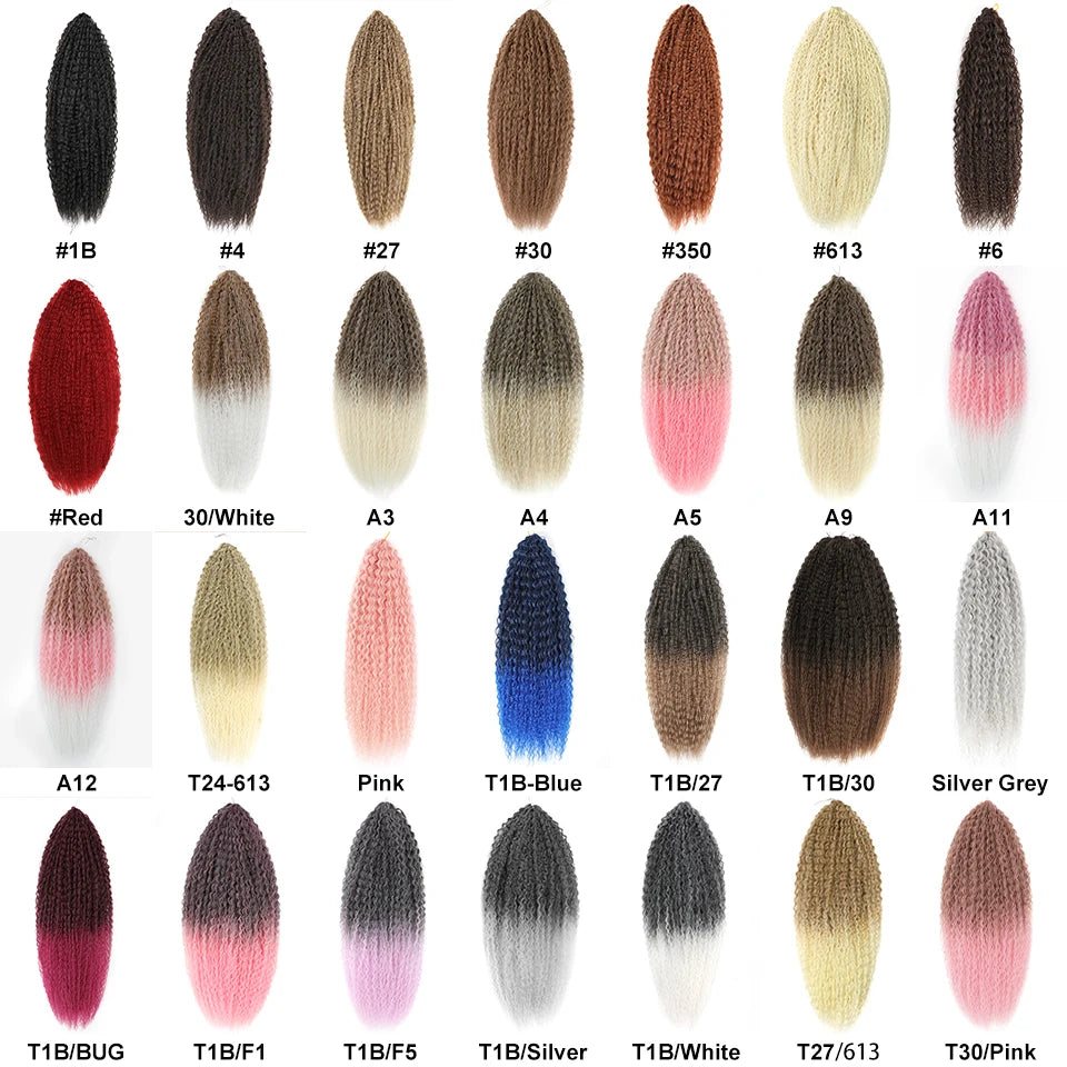 20-28 Inch Afro Curl Kinky Curly Crochet Braiding Hair | Synthetic Ombre Hair Extensions 60 - view 3