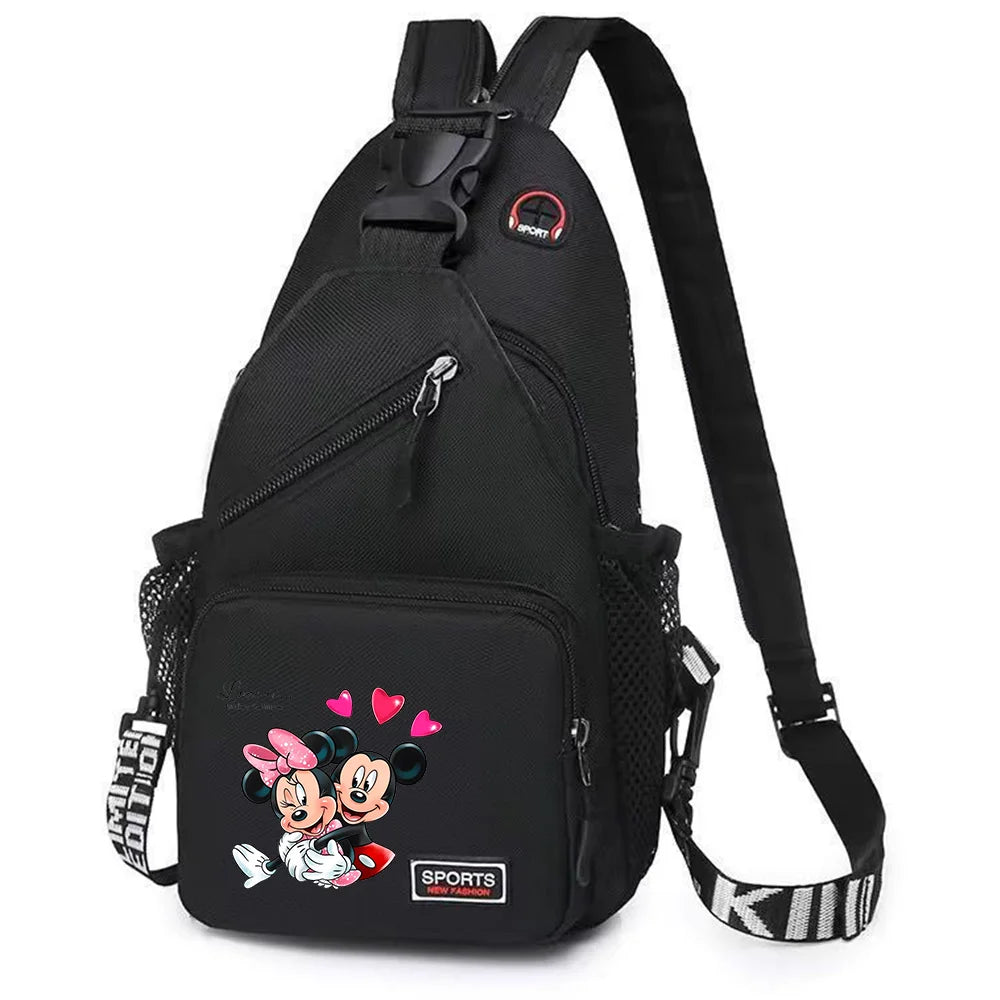 Mickey Minnie Mouse Cartoon Shoulder Bag | Unisex Multi-functional Oxford Fabric Backpack & Casual Chest Business Travel Pack Luxegan