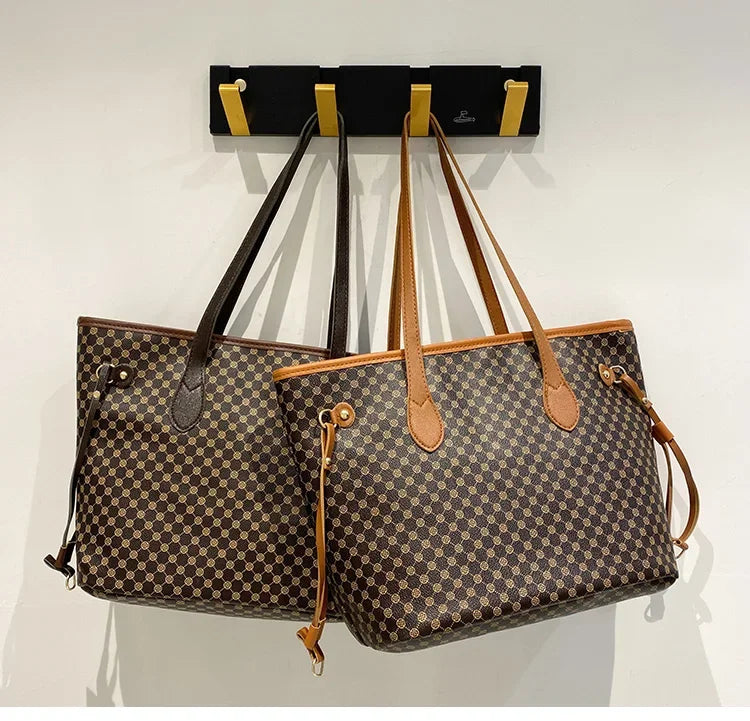 Luxury Large Capacity Top Handle Tote | Soft Criss-Cross Shoulder Bag Luxegan