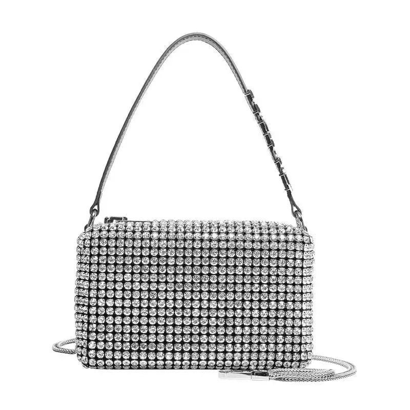 Diamond-Studded Rhinestone Clutch | On-Point Underarm Mini Bag Luxegan