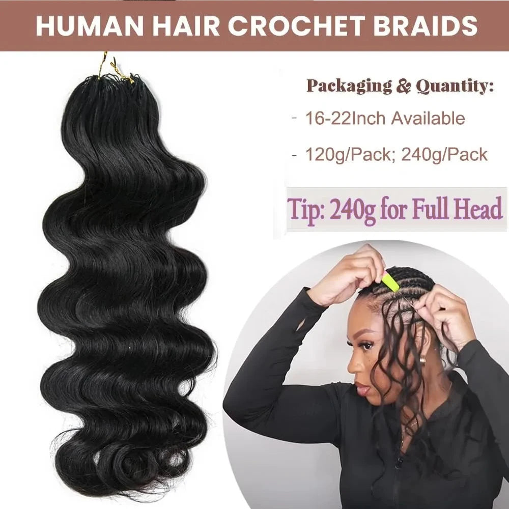 Body Wave Boho Crochet Hair – Pre-Looped Miracle Knots Luxegan
