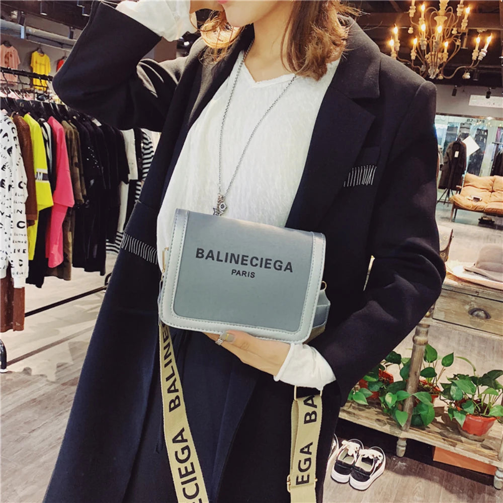 Moderate Canvas Patchwork Box Bag | Wide Strap Shoulder & Crossbody Luxegan