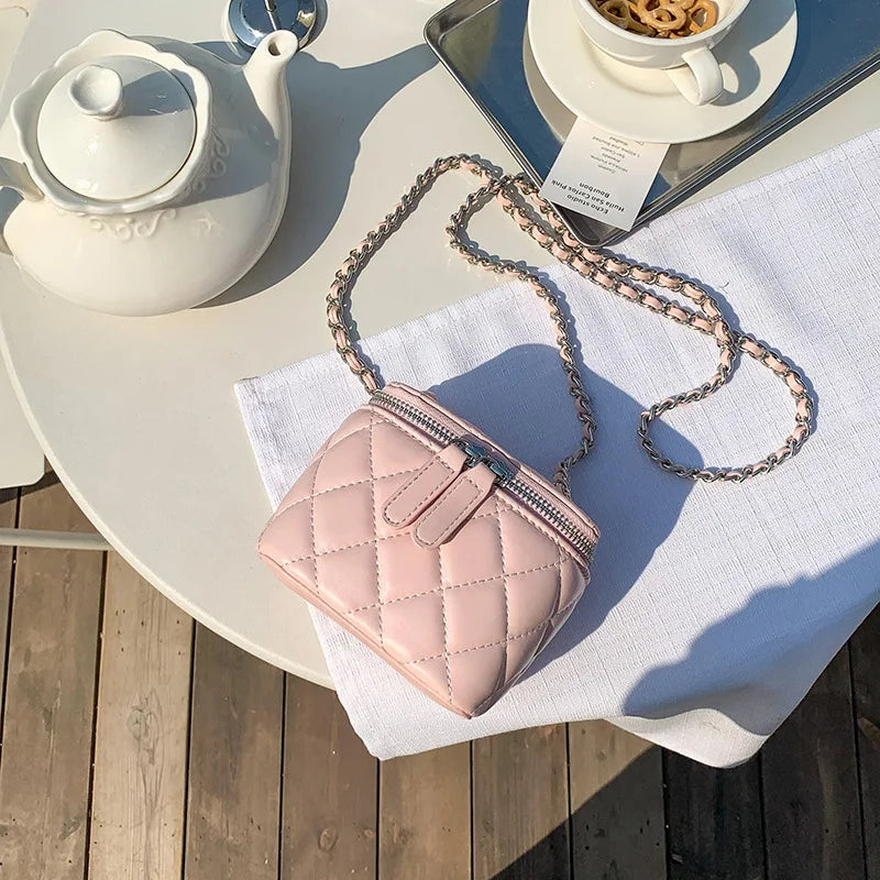 Mini Denim Crossbody Bags for Women | Lingge Chains Shoulder Bag & Fashion Brands Box Bag (Lipstick Coins Purses & Handbags) Luxegan