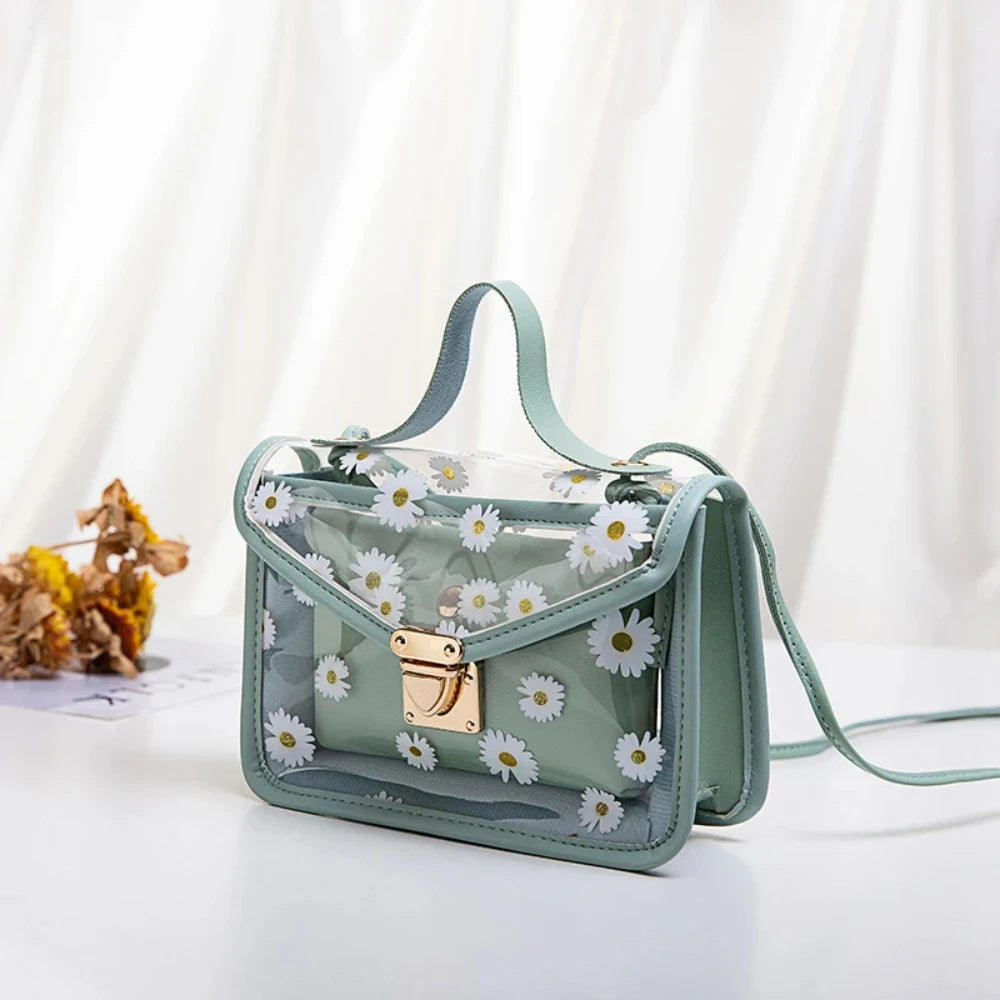 Women's Cute Print Transparent Crossbody Bag | Diagonal Straddle Shoulder Bag Luxegan