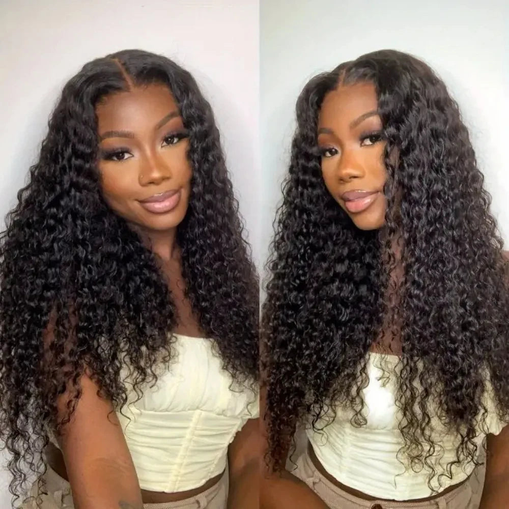 230% High-Density Deep Wave Frontal Wig | Sophisticated 13x6 HD Lace Frontal | Elegant Vietnamese Human Hair Lace Closure Wig | "Dignified" Deep Curly Medium-Length Remy Hair for Voluminous Styling Luxegan