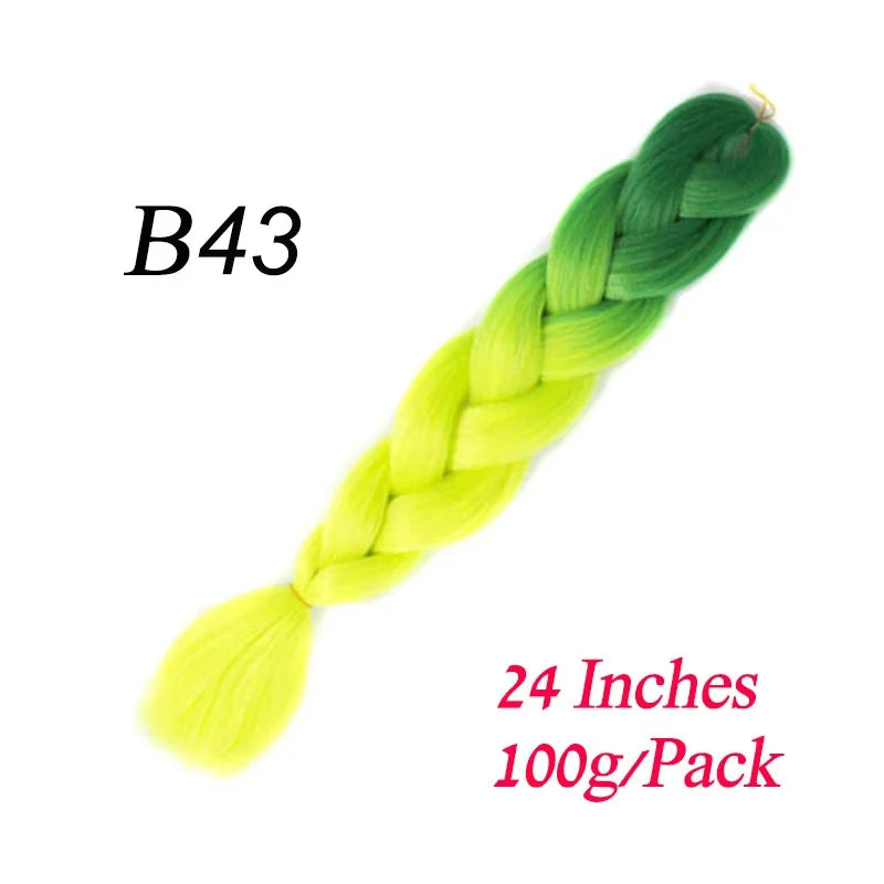 Lihui 24 Inch Pre-Stretched Synthetic Braiding Hair – Kanekalon Jumbo Braid | 100g | 100+ Ombre Colors