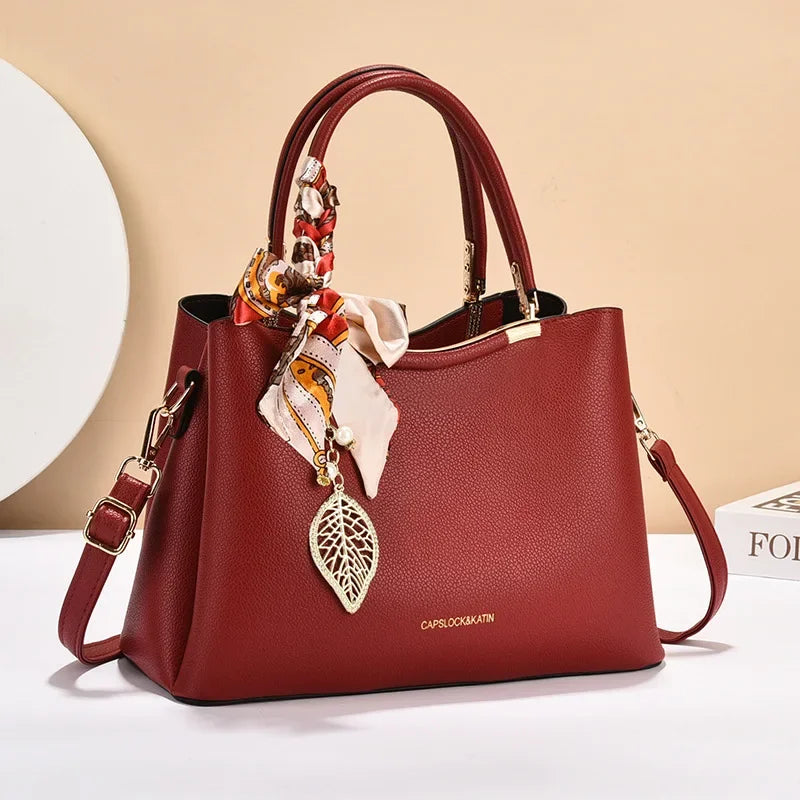 Wedding Banquet Red Handbag | Fashionable High-end Texture & Large Capacity Tote Luxegan