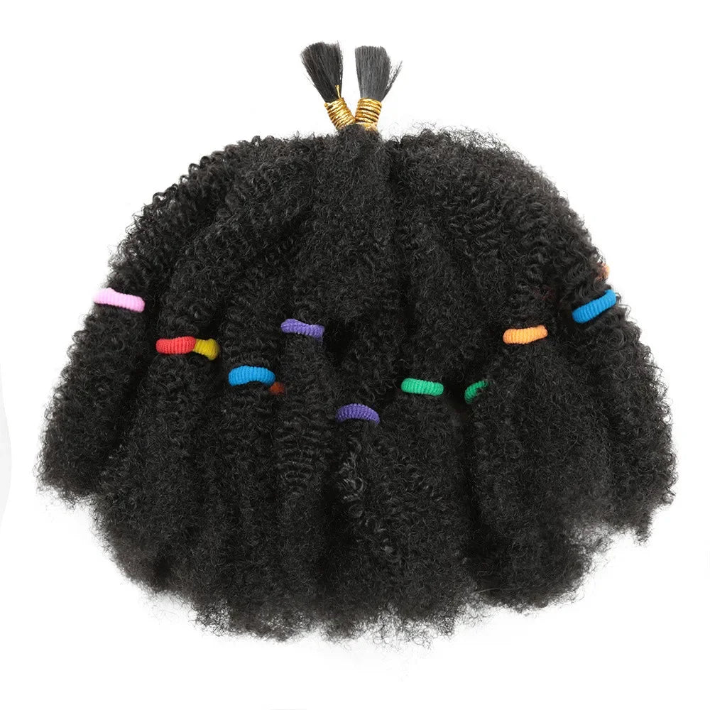 12 Inch Pre-Fluffied Afro Kinky Twist Braiding Hair | Synthetic Bulk Hair Extensions Ombre Colors