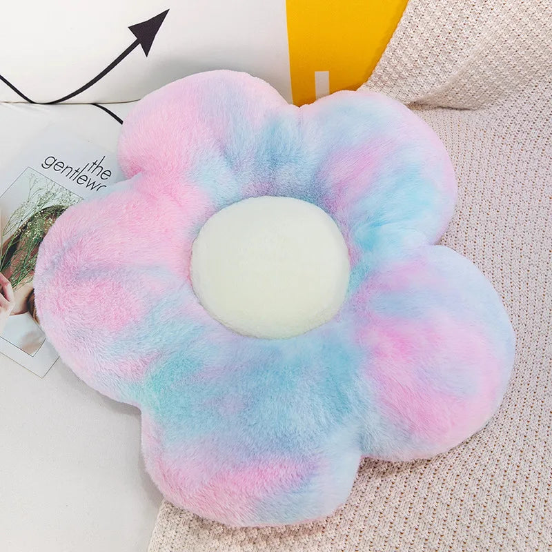 Circular Flower Shape Chair Cushion | Sophisticated "Soft Nap" Floral Silhouette | Elegant Winter Thick Floor & Couch Pillow | "Dignified" High-Performance Memory Comfort for Radiant Versatile Styling Luxegan