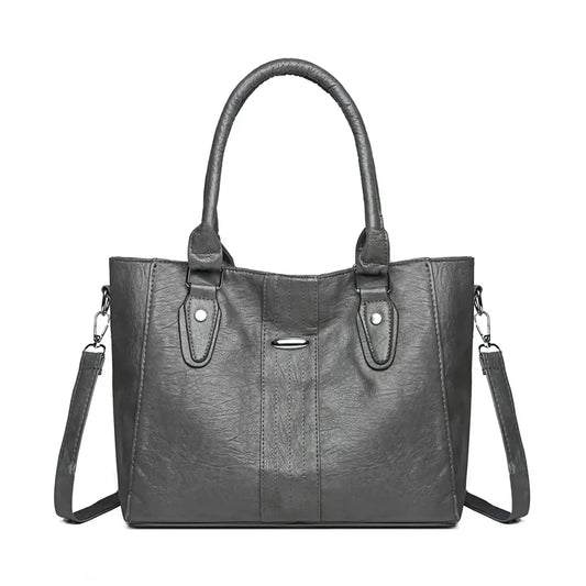 New Soft Leather Tote | Sophisticated Luxury Designer Shoulder Bag | Elegant Large-Capacity Commute Purse | "Dignified" Soft Vintage Handbag for Versatile Styling Luxegan