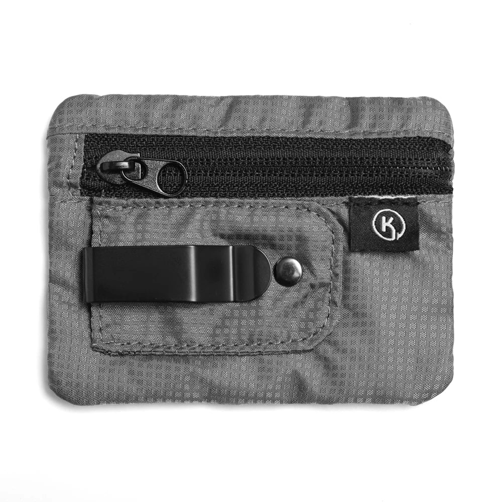 Unisex Mini Coin Purse | Simple Fabric Pouch with Zipper & Belt Clip Luxegan