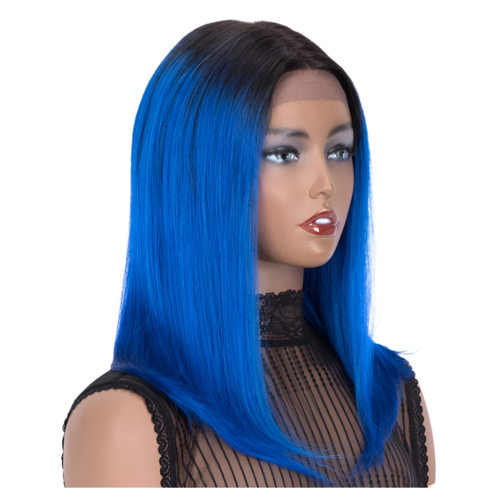 Rebecca Ombre Blonde Brown Straight Bob Wig | T-Part Lace Human Hair Luxegan