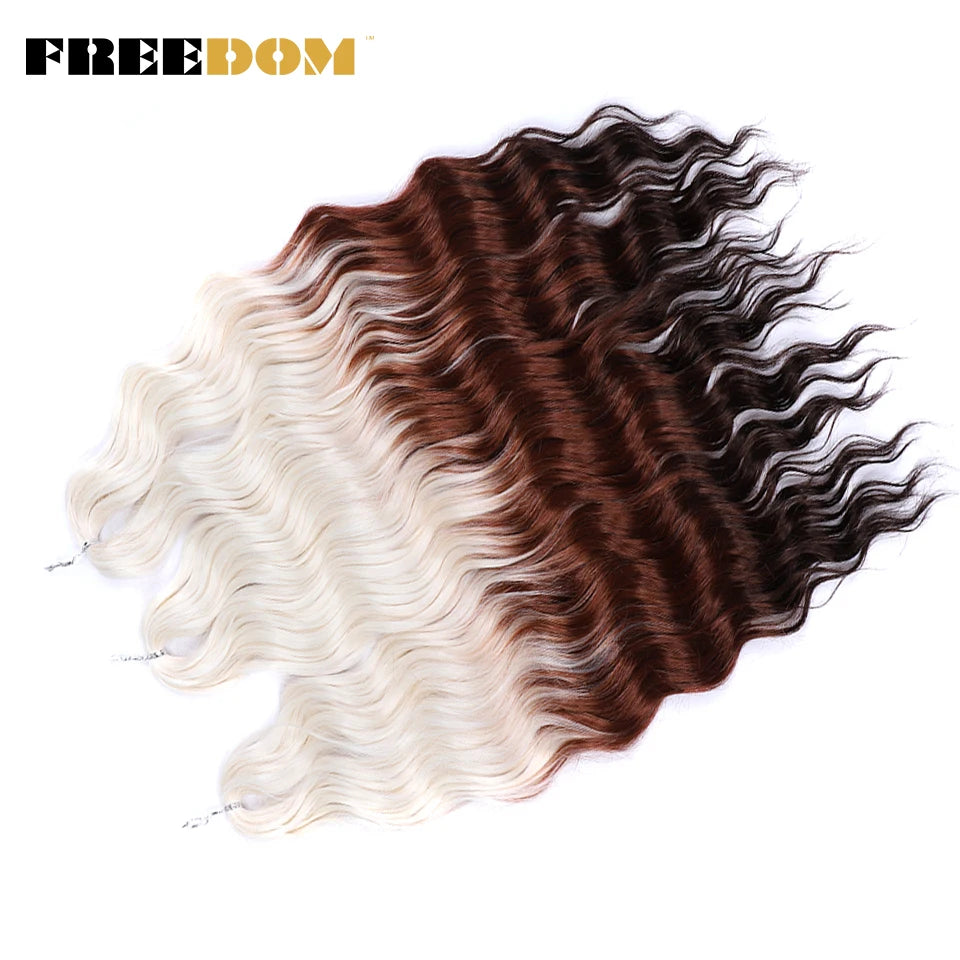 FREEDOM Synthetic Water Wave Crochet Braiding Hair 24 Inch – Ombre & Multi-Tone | 88 Colors | 300g - view 80