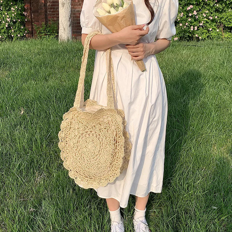 Bohemian Straw Bags for Women | Circle Beach Handbags & Rattan Shoulder Bags Luxegan