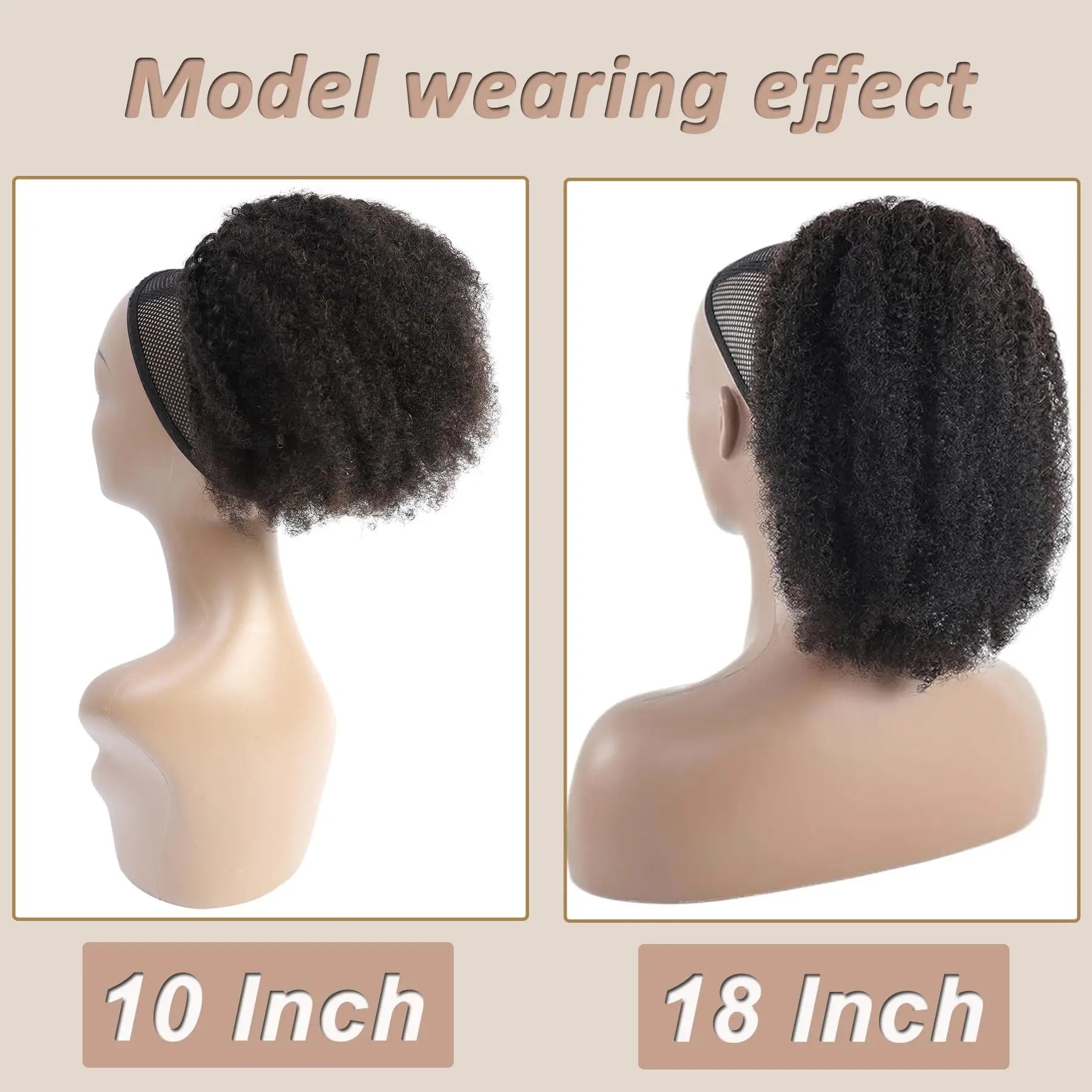 12A Grade Afro Puff Drawstring Ponytail for Black Women | 100% Brazilian Virgin Human Hair Extension | 100g 4C Afro Kinky Curly Clip-In Ponytail Bun Updo Luxegan
