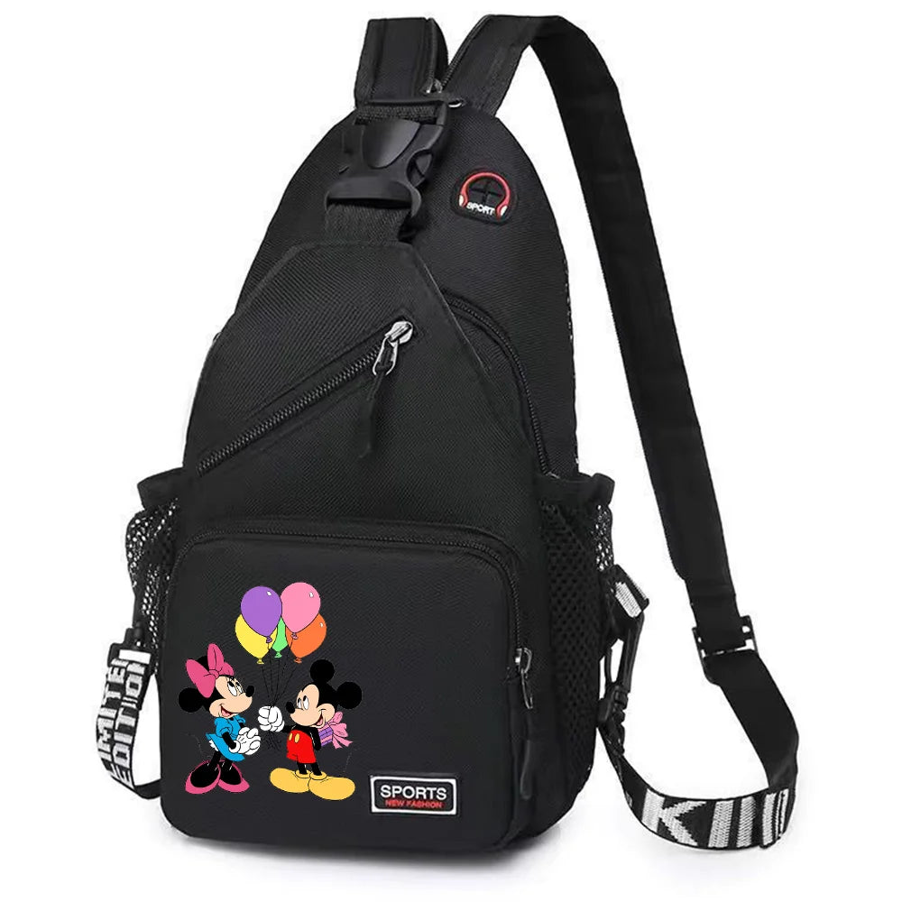 Mickey Minnie Mouse Cartoon Shoulder Bag | Unisex Multi-functional Oxford Fabric Backpack & Casual Chest Business Travel Pack Luxegan