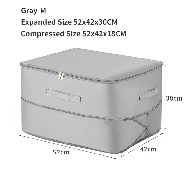 Large Compression Bag Quilt Clothes Closet Cabinet Organizer Storagepouch Ultra Space Saving Self Compression Organizer