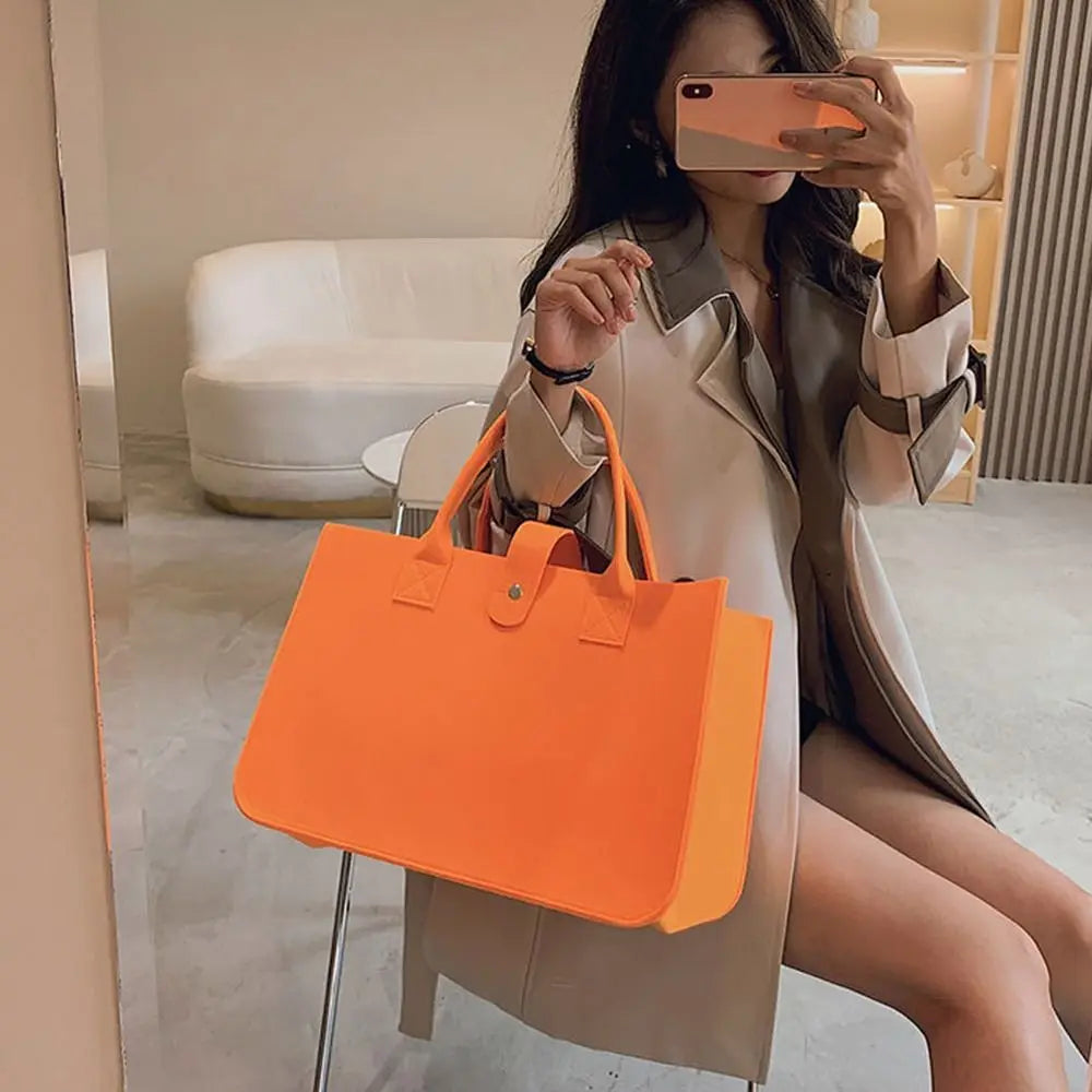 Large Capacity Felt Shoulder Bag Portable Storage Organizer Felt Messenger Bag | Toy Sundries Crossbody Handbag Women Luxegan