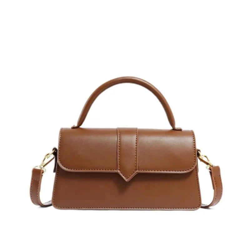 Leather Shoulder Bag for Women | Fashion Crossbody Bags & Vintage Underarm Bag (Square Satchel in Black) Luxegan