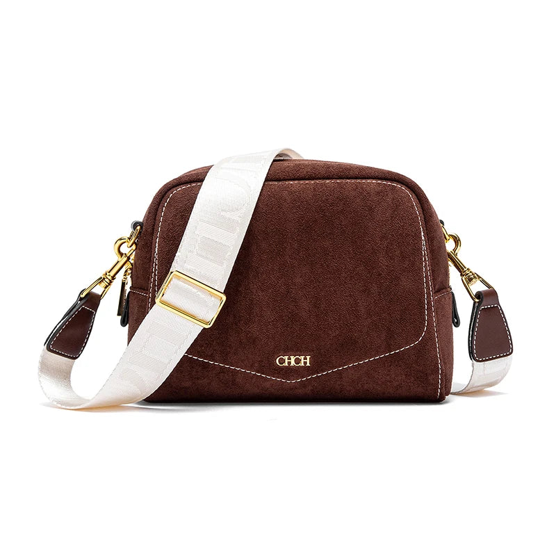 Women's Crossbody Bag Autumn/Winter Collection | Anti-Velvet Wine Red Shoulder Bag (Square Tote Christmas Gift) Luxegan