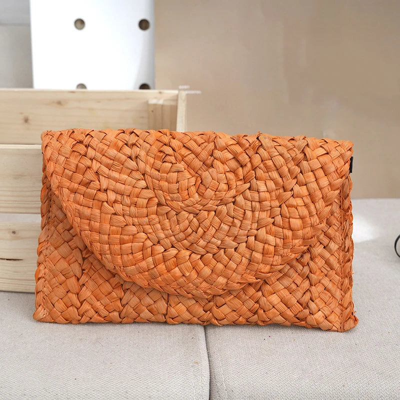 Woven Beach Clutch | Summer Straw Hand Bag & Purse Luxegan
